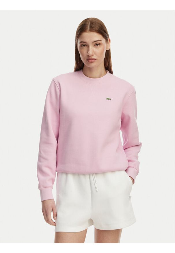 Lacoste Bluza SF5245 Różowy jasny Relaxed Fit. Kolor: różowy. Materiał: syntetyk