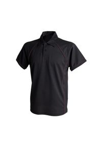 FINDEN & HALES - Męska Koszulka Polo Z Kontrastową Lamówką. Typ kołnierza: polo. Kolor: czarny, wielokolorowy, brązowy, zielony #1