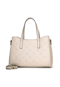 Wittchen - Torebka kuferek skórzana z monogramem i ozdobnymi chwostami beżowa. Kolor: beżowy. Materiał: skórzane. Styl: elegancki. Rodzaj torebki: na ramię #2