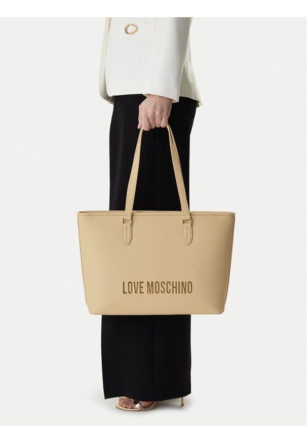 Love Moschino - LOVE MOSCHINO Torebka JC4190PP1OKD0129 Beżowy. Kolor: beżowy. Materiał: skórzane