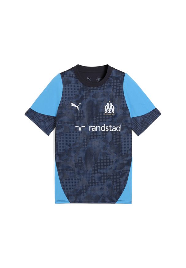 Puma - Młodzieżowa koszulka treningowa Olympique Marsylia PUMA New Navy Bleu Azur Blue. Kolor: niebieski. Sport: piłka nożna