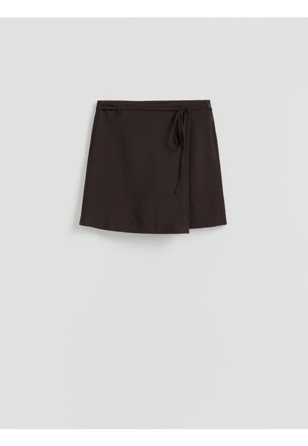 Reserved - Spódnico-szorty z wiskozą - ciemnobrązowy. Kolor: brązowy. Materiał: wiskoza