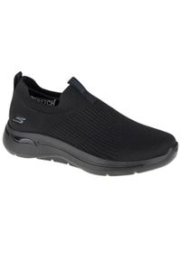 skechers - Buty sportowe Sneakersy męskie, Skechers Go Walk Arch Fit. Zapięcie: bez zapięcia. Kolor: czarny. Materiał: materiał, syntetyk. Szerokość cholewki: normalna. Sport: turystyka piesza