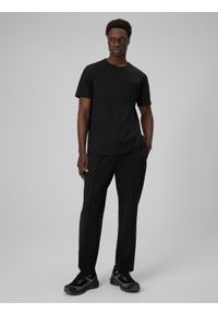 4f - 4F T-shirt regular gładki męski - czarny XL. Okazja: na co dzień. Kolor: czarny. Materiał: bawełna, dzianina. Długość rękawa: krótki rękaw. Długość: krótkie. Wzór: gładki. Styl: casual #2