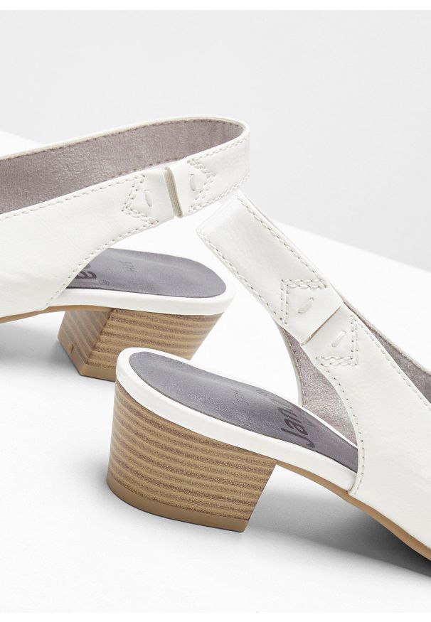 bonprix - Czółenka Jana z paskiem na pięcie, wygodna tęgość. Zapięcie: pasek. Kolor: biały