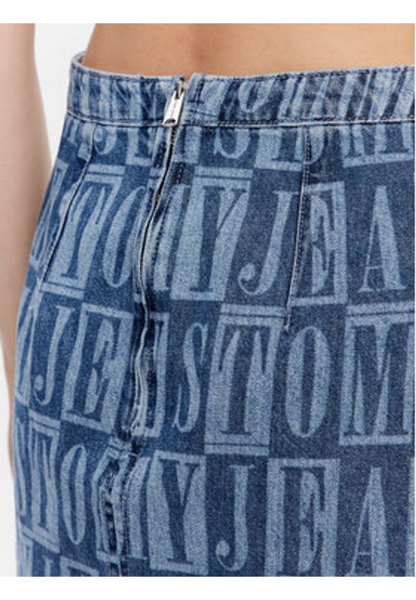 Tommy Jeans Spódnica jeansowa DW0DW15197 Niebieski Regular Fit. Kolor: niebieski. Materiał: bawełna