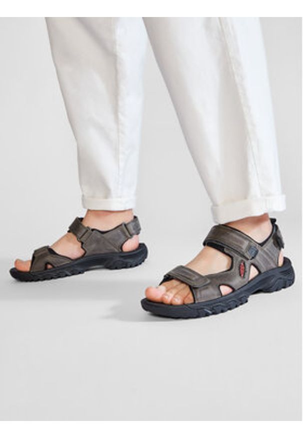 keen - Keen Sandały Targhe III Open Toe Sandal 1022424 Szary. Nosek buta: otwarty. Kolor: szary. Materiał: nubuk, skóra