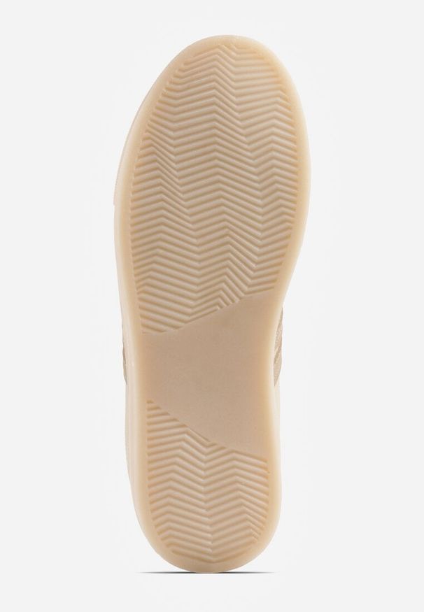 Renee - Beżowe Sneakersy w Stylu Klasycznych Tenisówek na Grubej Podeszwie Yenoinne. Kolor: beżowy