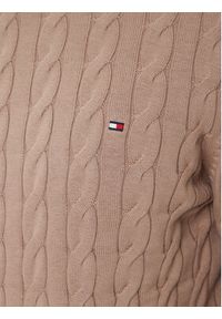 TOMMY HILFIGER - Tommy Hilfiger Sweter MW0MW33132 Beżowy Regular Fit. Kolor: beżowy. Materiał: bawełna