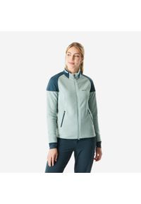 quechua - Polar turystyczny damski Quechua MH500 mountain. Kolor: zielony, niebieski, wielokolorowy. Materiał: polar. Sezon: zima. Sport: turystyka piesza
