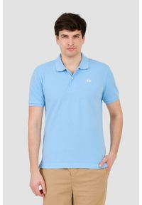 La Martina - LA MARTINA Błękitne męskie polo z małym logo, Rozmiar XL. Typ kołnierza: polo. Kolor: niebieski #1