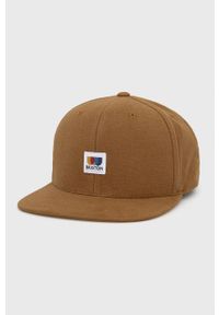 Brixton czapka kolor brązowy gładka. Kolor: brązowy. Wzór: gładki