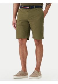 TOMMY HILFIGER - Tommy Hilfiger Komplet szorty i pasek Denton MW0MW42349 Khaki Slim Fit. Kolor: brązowy. Materiał: bawełna #1