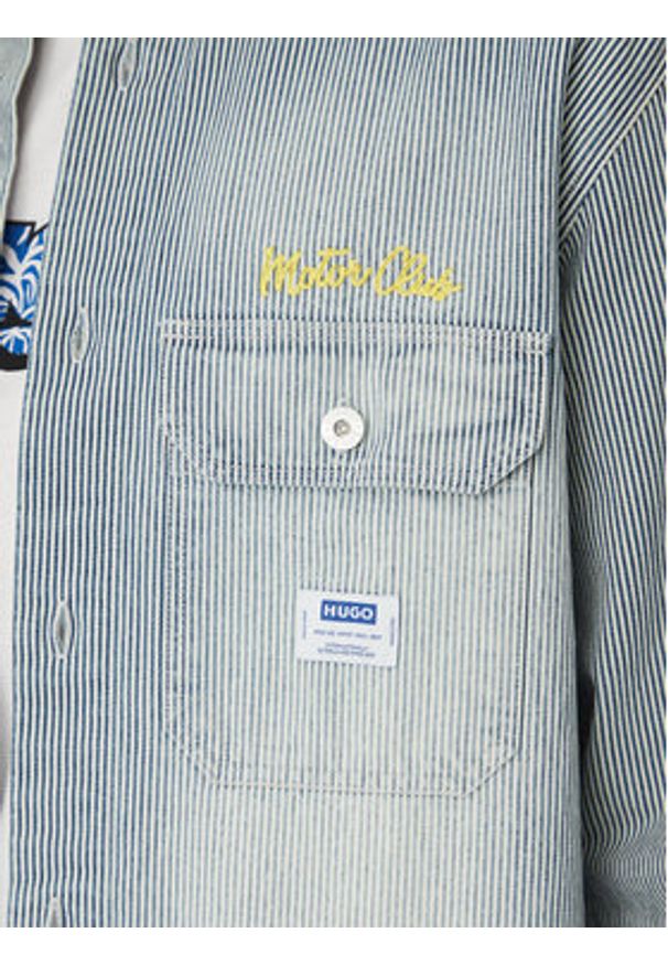 Hugo - HUGO Koszula jeansowa Ebolt 50539045 Niebieski Oversize. Kolor: niebieski. Materiał: bawełna