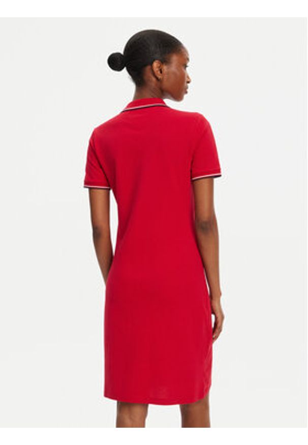 TOMMY HILFIGER - Tommy Hilfiger Sukienka codzienna 1985 WW0WW45740 Czerwony Slim Fit. Okazja: na co dzień. Kolor: czerwony. Materiał: bawełna. Typ sukienki: proste. Styl: casual