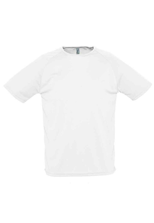 SOL'S - Męska Sportowa Koszulka Raglanowa. Kolor: biały. Długość rękawa: raglanowy rękaw. Sport: turystyka piesza