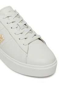 TOMMY HILFIGER - Tommy Hilfiger Sneakersy Platform Court Sneaker FW0FW08464 Biały. Kolor: biały. Materiał: skóra. Obcas: na platformie #4