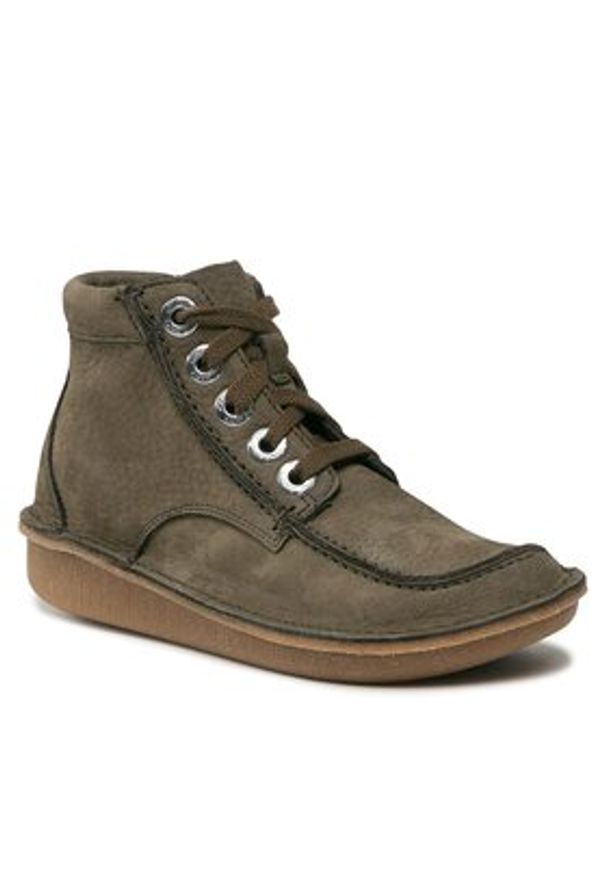 Clarks Trzewiki Funny Cedar 261738864 Khaki. Kolor: brązowy. Materiał: zamsz, skóra