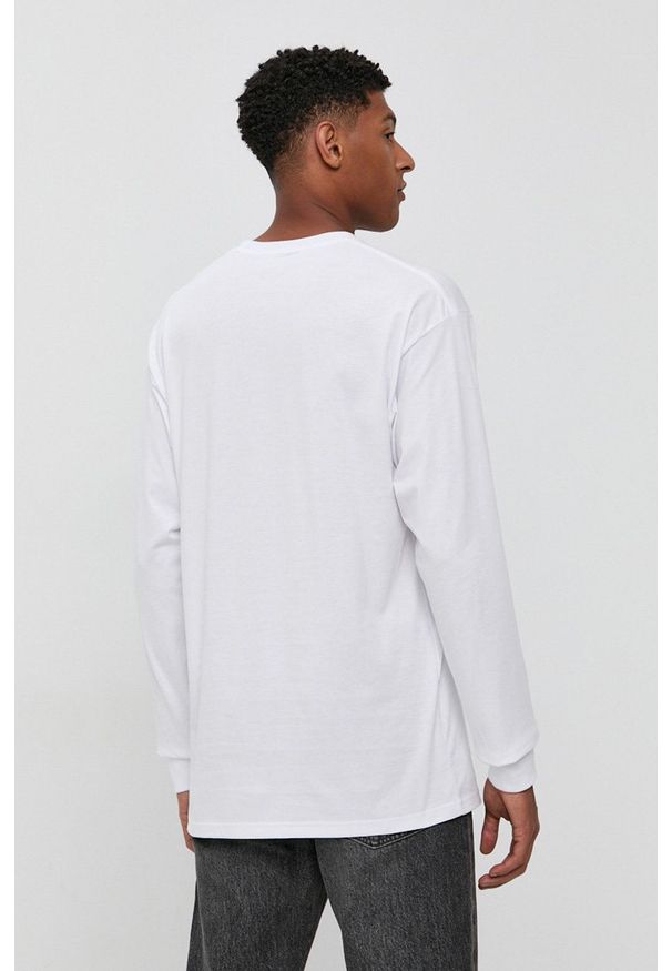 Vans - Longsleeve. Kolor: biały. Materiał: dzianina. Długość rękawa: długi rękaw