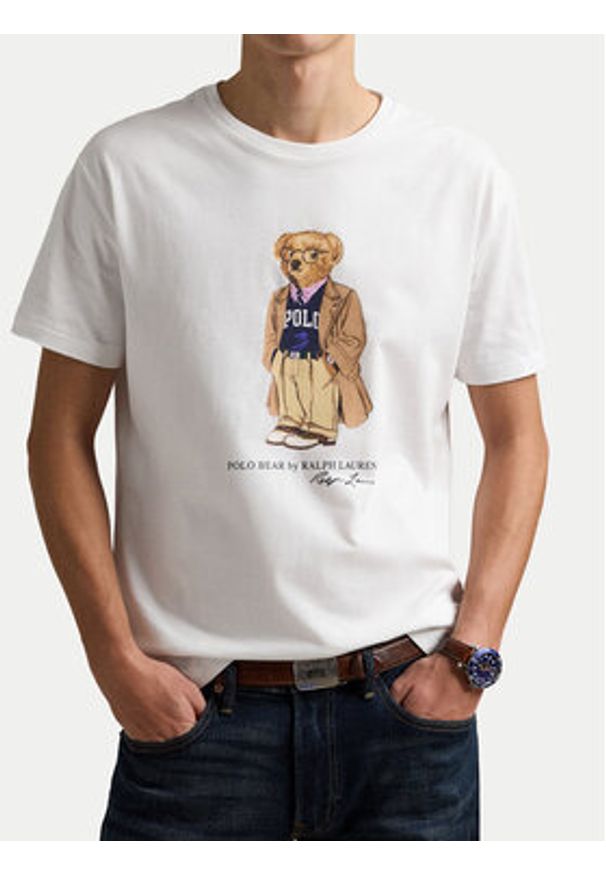 Polo Ralph Lauren T-Shirt 710974584001 Biały Custom Slim Fit. Typ kołnierza: polo. Kolor: biały. Materiał: bawełna