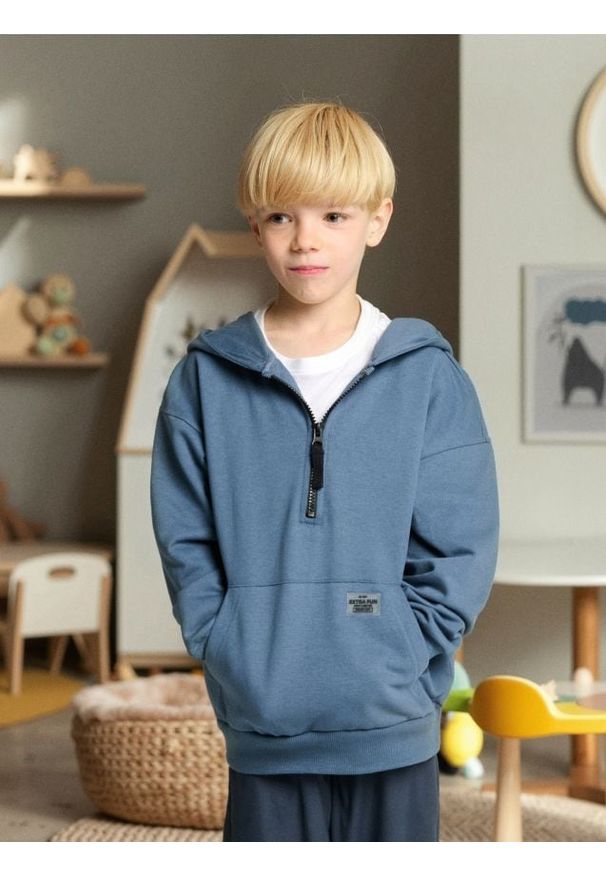 Sinsay - Bluza hoodie z zapięciem na zamek - szary. Kolor: szary