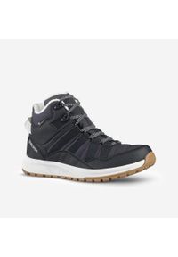 quechua - Buty turystyczne męskie Quechua NH500 Mid wodoodporne. Okazja: na co dzień, na spacer. Kolor: czarny. Materiał: materiał, futro. Szerokość cholewki: normalna. Sezon: zima. Styl: sportowy, casual