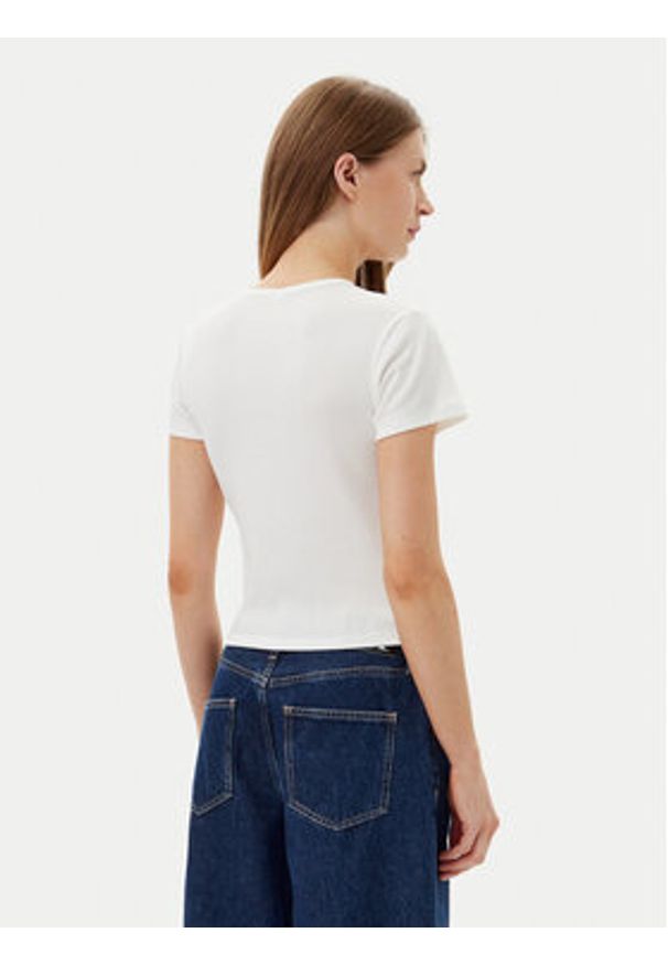 only - ONLY T-Shirt Daniella 15350554 Biały Slim Fit. Kolor: biały. Materiał: syntetyk