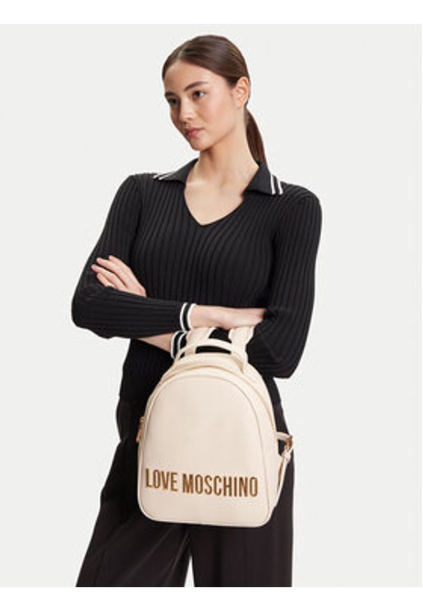 Love Moschino - LOVE MOSCHINO Plecak JC4197PP1NKD0110 Beżowy. Kolor: beżowy. Materiał: skóra