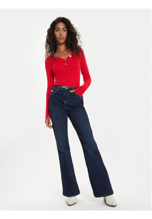 Morgan Jeansy 242-PELOU Niebieski Flare Fit. Kolor: niebieski