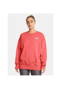 Under Armour - Bluza fitness damska UNDER ARMOUR Icon Fleece Oversized Crew. Kolor: różowy. Sport: fitness