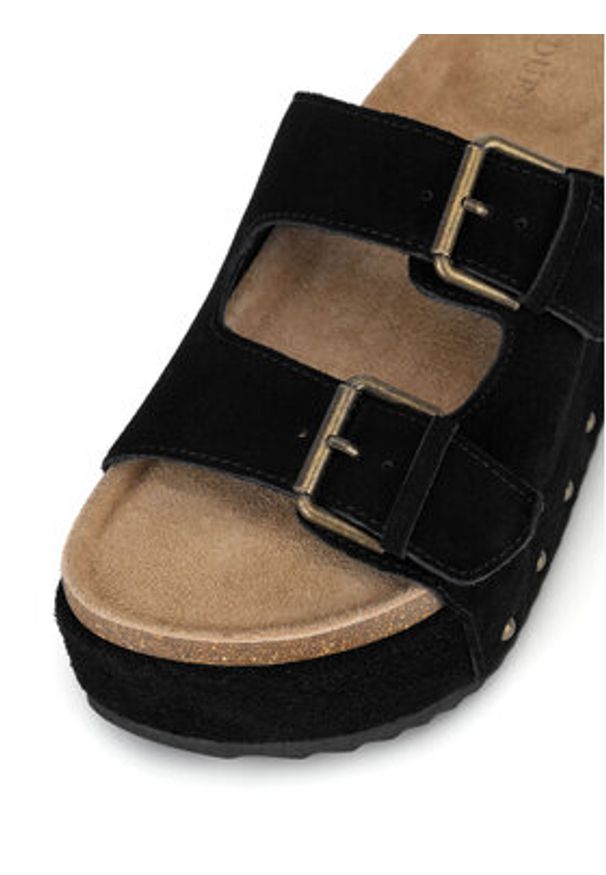 Badura Klapki TS6208-01 Czarny. Kolor: czarny. Materiał: zamsz, skóra