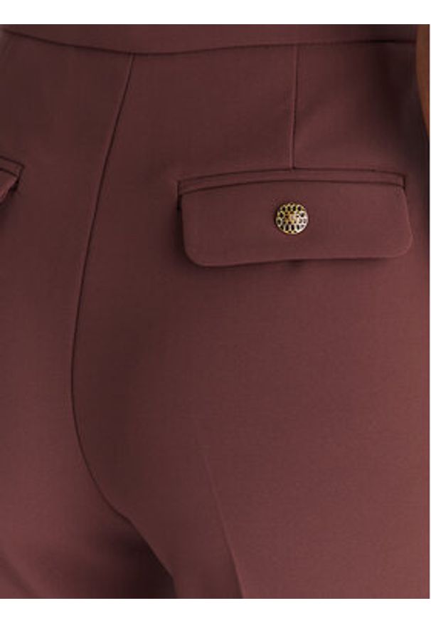 Elisabetta Franchi Spodnie materiałowe PA-141-57E2-V420 Bordowy Regular Fit. Kolor: czerwony. Materiał: syntetyk