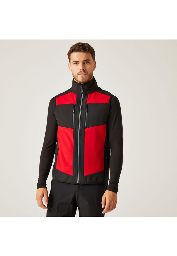 Regatta - Kamizelka robocza softshellowa unisex E-Volve. Kolor: czerwony. Materiał: softshell. Długość rękawa: bez rękawów