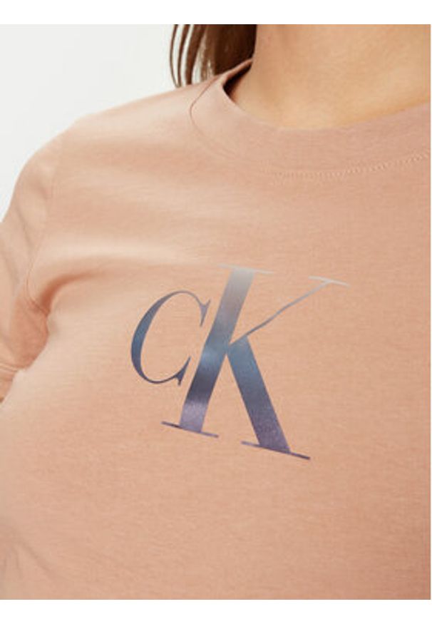 Calvin Klein Jeans T-Shirt Gradient J20J224982 Koralowy Slim Fit. Kolor: pomarańczowy. Materiał: bawełna. Wzór: gradientowy