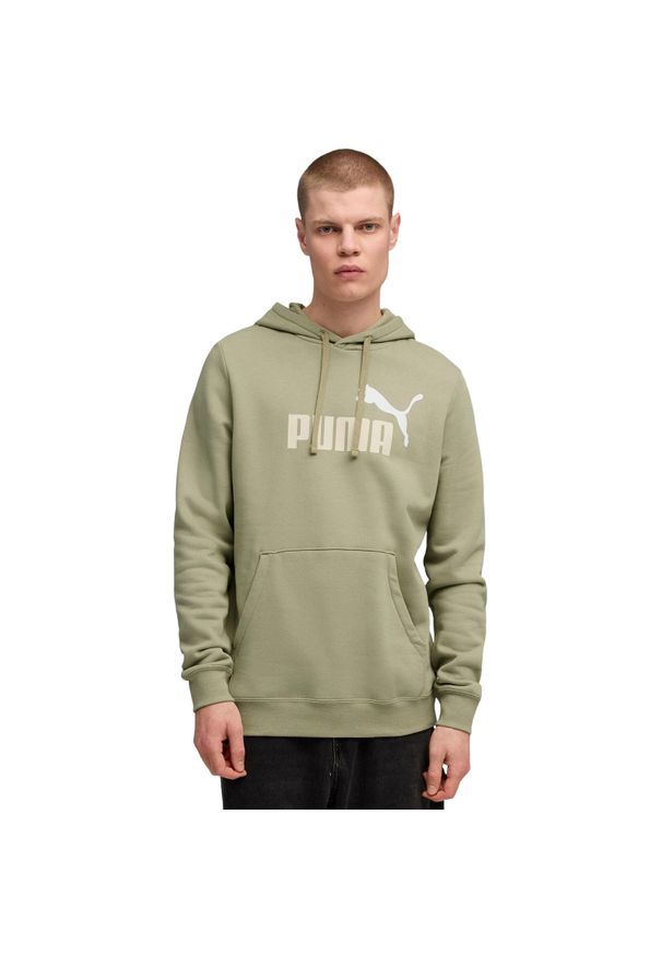 Bluza z kapturem Puma Ess 2 Color No. 1 Logo Hoodie Fl Lux Arm, Mężczyźni. Typ kołnierza: kaptur. Kolor: beżowy. Materiał: materiał, bawełna