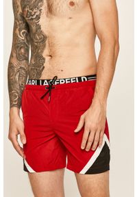 Karl Lagerfeld - Szorty kąpielowe. Kolor: czerwony. Materiał: materiał #3