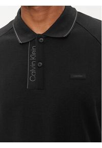 Calvin Klein Polo Logo Tape K10K112463 Czarny Regular Fit. Typ kołnierza: polo. Kolor: czarny. Materiał: bawełna #5