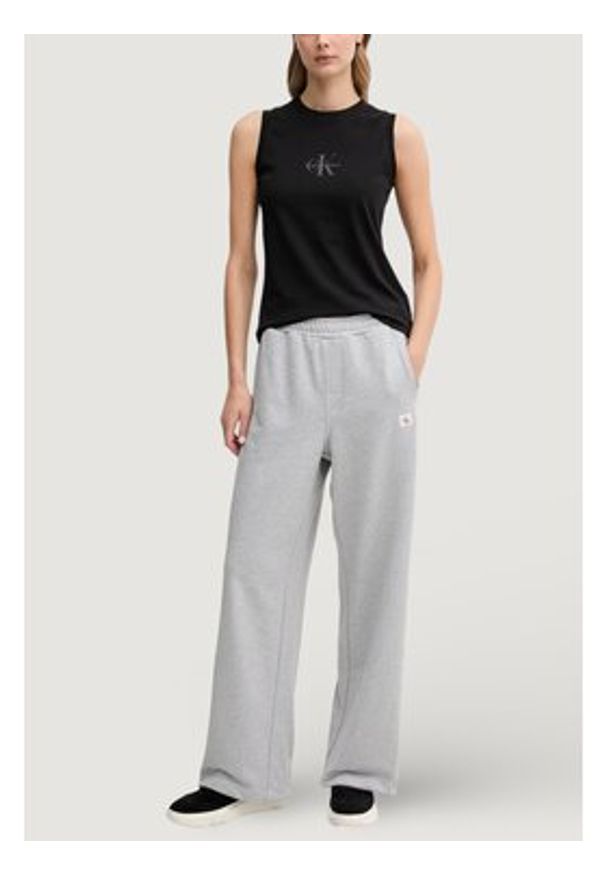 Calvin Klein Jeans Spodnie dresowe LV047C249G Szary jasny Regular Fit. Kolor: szary. Materiał: bawełna