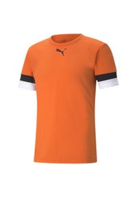 Puma - Koszulka piłkarska męska PUMA teamRISE Jersey. Kolor: czarny, pomarańczowy, wielokolorowy. Materiał: jersey. Sport: piłka nożna