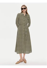 Vero Moda Sukienka koszulowa Ilisa 10306597 Brązowy Regular Fit. Kolor: brązowy. Materiał: bawełna. Typ sukienki: koszulowe #5