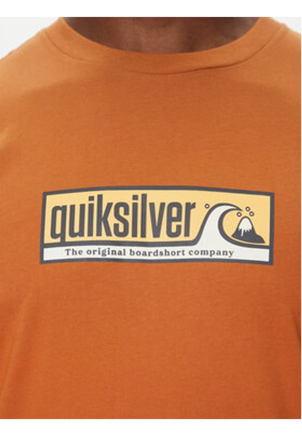 Quiksilver T-Shirt EQYZT08040 Brązowy Regular Fit. Kolor: brązowy. Materiał: bawełna
