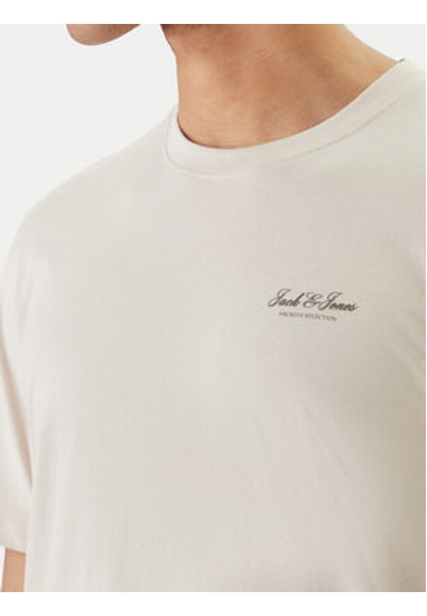 Jack & Jones T-Shirt Earchive 12297641 Beżowy Regular Fit. Kolor: beżowy. Materiał: bawełna