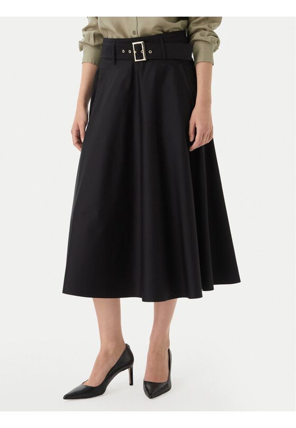 Marella Spódnica trapezowa Tappeto 2613101101 Czarny Regular Fit. Kolor: czarny. Materiał: bawełna