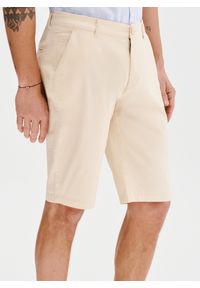 Pako Lorente - PAKO LORENTE - Beżowe szorty męskie. Okazja: na co dzień. Kolor: niebieski, beżowy. Materiał: bawełna, elastan. Wzór: gładki. Sezon: lato. Styl: casual #3