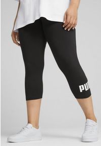 Puma - Damskie legginsy 3/4 z małym logo No. 1 ESS PUMA Black. Kolor: czarny. Materiał: guma. Wzór: nadruk