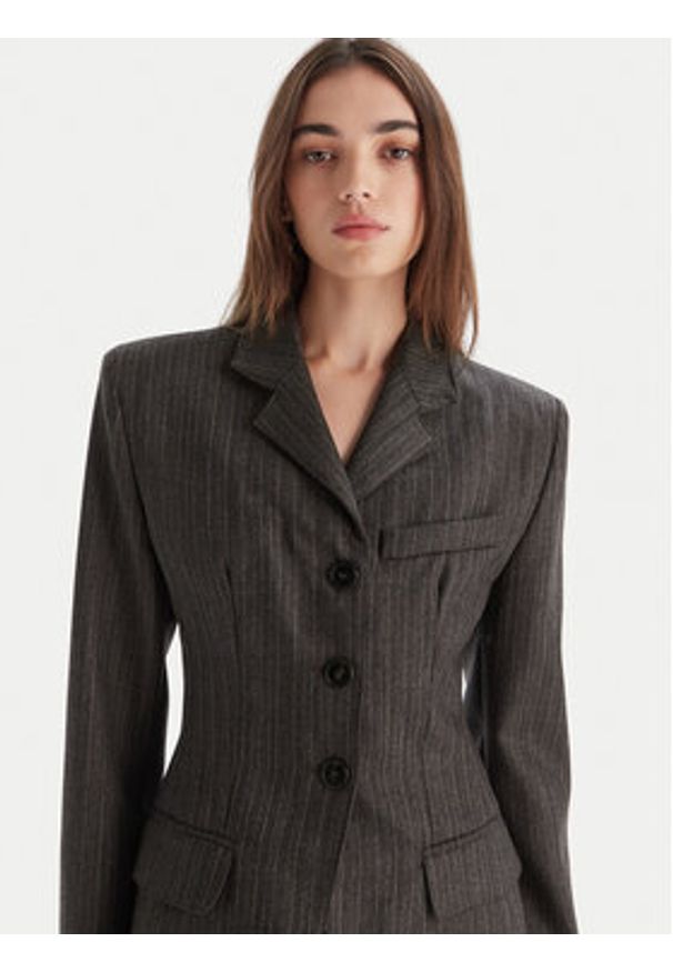 Marella Marynarka Essenza 2523046052 Brązowy Slim Fit. Kolor: brązowy. Materiał: wełna