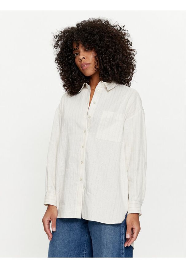 TwinSet - TWINSET Koszula 241TT2221 Biały Loose Fit. Kolor: biały. Materiał: len, bawełna
