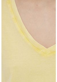 JDY T-shirt bawełniany kolor żółty. Okazja: na co dzień. Kolor: żółty. Materiał: bawełna. Wzór: gładki. Styl: casual #5