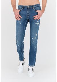 Just Cavalli - JUST CAVALLI Niebieskie męskie jeansy Slim, Rozmiar 33. Kolor: niebieski