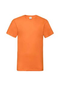 FRUIT OF THE LOOM - Koszulka Unisex Dla Dorosłych Z Dekoltem W Szpic. Kolor: żółty, pomarańczowy, wielokolorowy